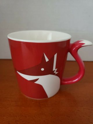 Starbucks 2012 Red Fox Coffee Mug Cup 8 Oz Tail Handle Small Espresso