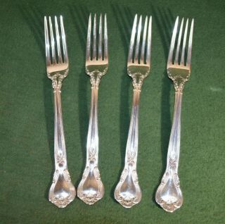 Four Vintage Gorham Sterling Silver " Chantilly " 7 1/2 Inch Place Size Fork