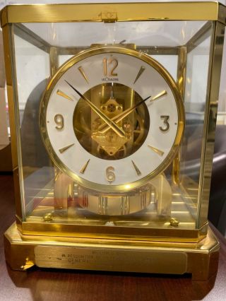 Vintage Jaeger Lecoultre Atmos Mantle Clock Round 341509 - - Slightly.