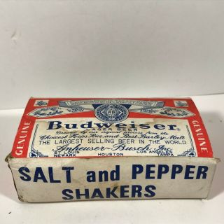 Vintage Budweiser Beer Bottle Salt And Pepper Shakers