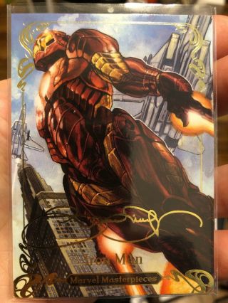 2018 Marvel Masterpieces Iron Man Tier 4 Gold Foil Signature Series 89 Upperdeck