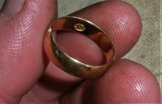 Antique C.  1860 Civil War Era 18k Gold Wedding Band Ring Vafo
