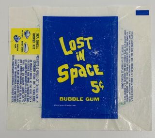 Vintage 1966 Lost In Space Wax Pack Wrapper - Seal Shell Hobby Premium Ad