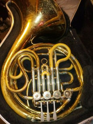 Frank Holton Elkhorn Vintage Double French Horn 76 W/hard Case