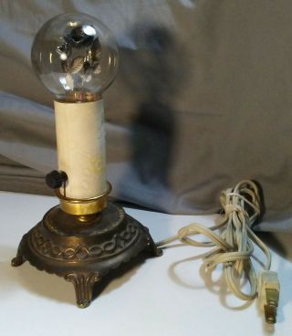 Vintage Aerolux Glowing Filament Rose Flower Lightbulb & Fixture Retro Lighting
