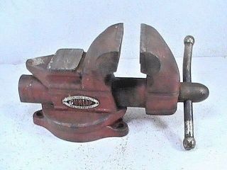 Vintage Dunlap 5244 3 - 1/2 " Bench Vise With 4 " Opening (1)