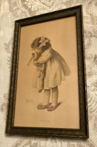Adorable Antique/vintage Framed Print Bessie Pease Gutmann Love Is Blind