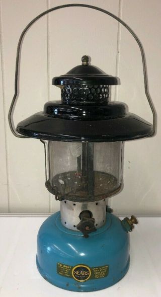 Vintage Blue Sears Roebuck Lantern Antique No 7114 Rare Parts And Repair