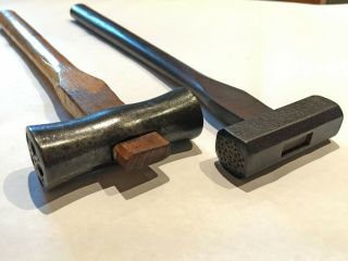 Set Of 2　japanese Hammer　textured　vintage Hand Forged　blacksmith Metalwork　rare