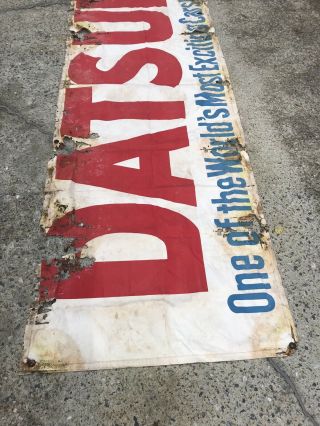 Vintage Datsun Cloth Banner Rare Huge Sign Automobile Advertising Columbus Ga