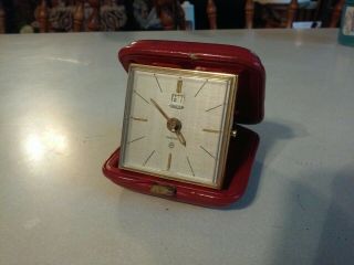 Vintage Jaeger Recital Travel Alarm Clock 8 Day