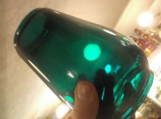 Vintage Teal Green Glass Globe For Dietz Kerosene Barn Railroad Lantern