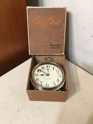 Rare Big Ben Alarm Clock W/original Box Currier Bros Amesbury Ma