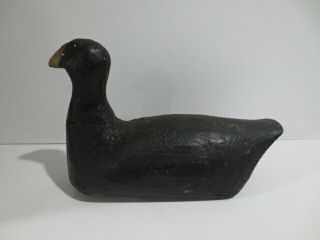 Antique Carved Solid Wood Coot Duck Decoy