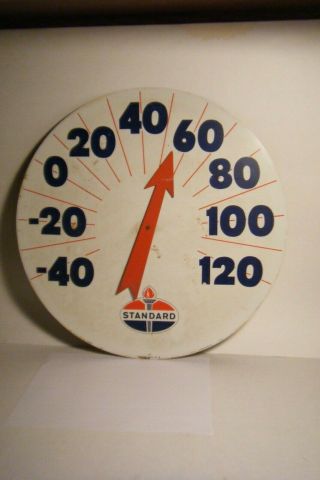 Vtg Tin Standard Oil Advertising Thermometer Metal Face Only 5 - Day