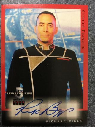 Babylon 5 Season 4 Autograph Card A1 Richard Biggs Stephen Franklin
