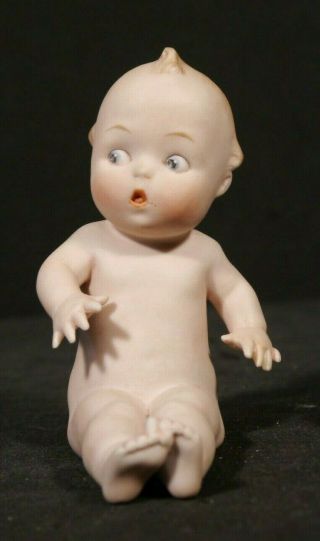 Antique German Heubach Porcelain Bisque Piano Baby Nude Naughty Boy 3