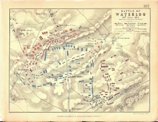 Map - Battle Of Waterloo 18 June 1815 - Crisis Of The Battle