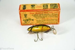 Vintage Scarce Gold Eye Heddon Crab Spook Minnow Antique Fishing Lure Et2