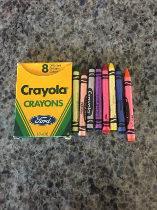 Vintage 1988 Crayola Crayons - 8 Pack With Ford Motors Logo On Front Giveaway