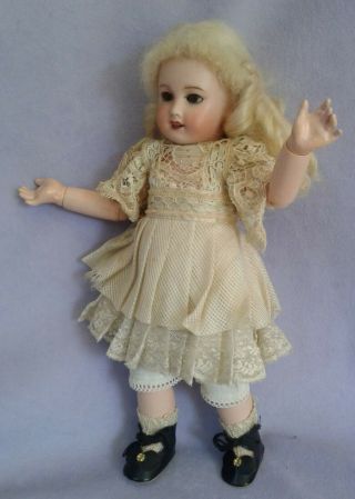 Antique French Doll Mignonette Bisque Head Compo Body Sable Lashes