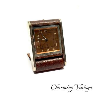 Rare Art Deco Traveling Alarm Swiss Clock By Jaeger - Lecoultre