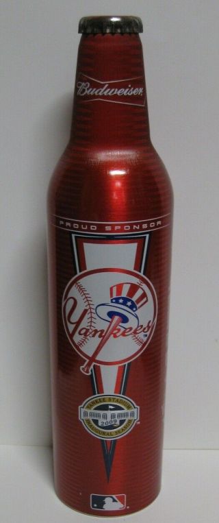 Budweiser 16 Oz Aluminum Beer Bottle 501466 - 2009 Mlb York Yankees
