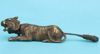 Antique Chinese Bronze Statue Lock Solid Tiger Mascot Decoration Gift /tb01