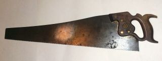 Vintage Antique Disston & Sons 26 " Crosscut Saw Straight D8 Collectible Tool