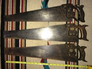 Two Vintage H.  Disston & Sons Philada 20 " Hand Saw