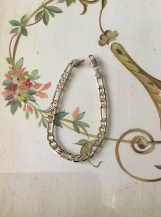 14k Gold Figaro Chain Bracelet Italy Stamped Vintage Vtg Estate