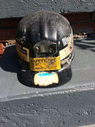 Vintage Msa Black Comfo Cap Coal Miners Low Vein Mining Safety Helmet Stickers