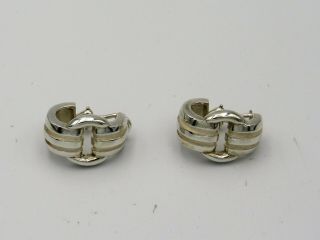 Tiffany And Company Vintage Sterling Silver Half Hoop Earrings