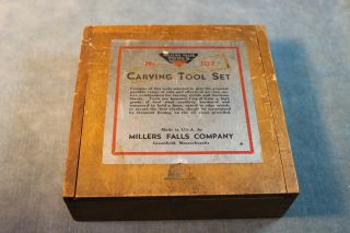 Antique Millers Falls Tools No.  107 Carving Tool Set Millers Falls Co Mass.  Nr