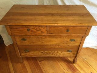 Antique vintage solid oak 4 drawer dresser - and refreshed 2