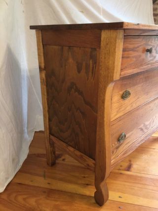 Antique vintage solid oak 4 drawer dresser - and refreshed 3