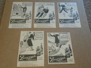 1936 Beverwyck Beer 5 Newspaper Ads