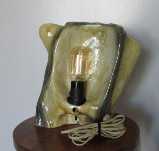 vintage 1953 LARGE ceramic MERMAID or HULA GIRL BUST hula TV LAMP calif pottery 2