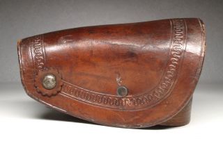 Antique Leather & Wood Hooded Saddle Stirrup Primitive Horse Western