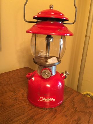 Vintage Red Coleman Lantern,  Sunshine Of The Night 200A Dates 12 ‘64 3