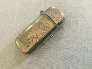 Antique Victorian Travel Perfume In Engraved Silverplate Case
