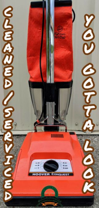 Classic Hoover Conquest Industrial Upright Vacuum Cleaner Vintage U7069