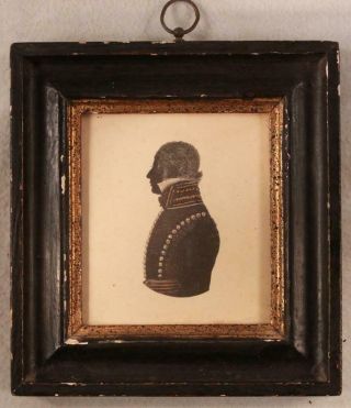 Vintage Borghese Italian Silhouette Of Officer Of 60th Rifles Portrait W/ Frame