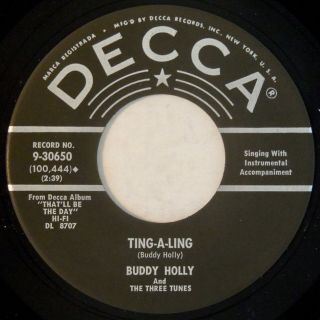 Decca 30650 Buddy Holly Orig Rare Rockabilly 45 Near Ting - A - Ling