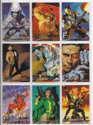Scarce 1996 Marvel Fleer Ultra X - Men Wolverine Complete 100 Card Set,  Holoflash
