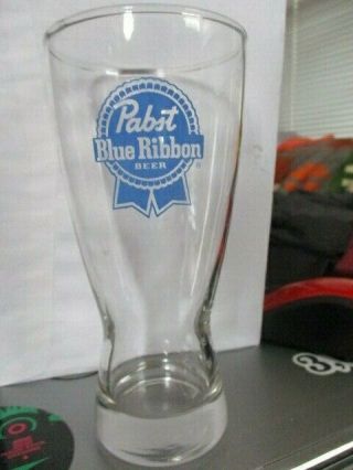 Vintage 70 ' s PABST BLUE RIBBON Logo 12 Oz Shell Glass PBR Beer Milwaukee Brewery 2