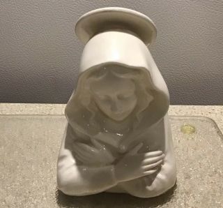 Vintage Lefton Madonna Mary Religious Catholic White Planter Vase Japan