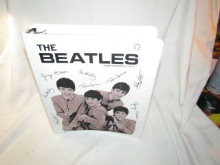 Vintage Rock N Roll The Beatles Vinyl Notebook Binder In White Near Mi