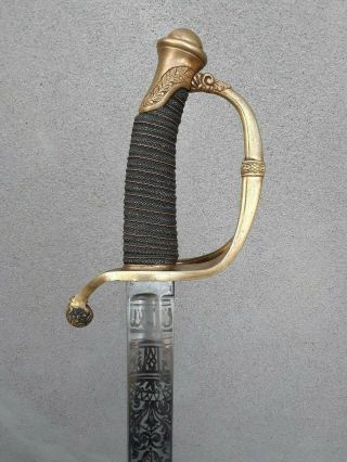 Deluxe Triple Etched European German Officer sword Sabre 3