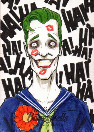 Dc Bombshells Series 3 Iii Cryptozoic Artist Proof Sketch Card Alex Mines Joker